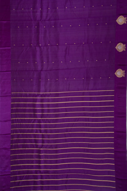 Banarasi Katan Silk Butta Violet Saree