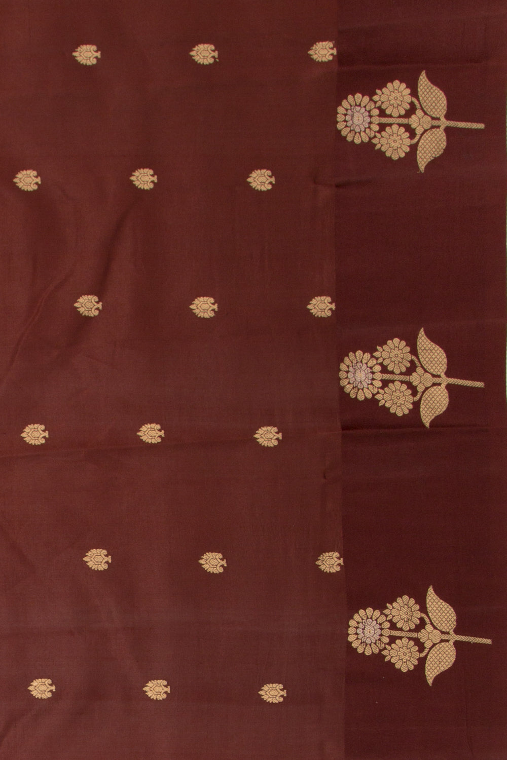 Banarasi Katan Silk Butta Brown Saree