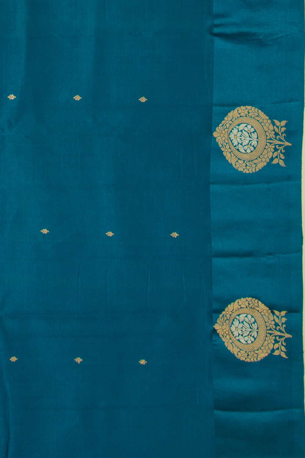 Banarasi Katan Silk Butta Teal Blue Saree