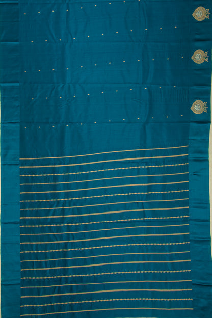 Banarasi Katan Silk Butta Teal Blue Saree