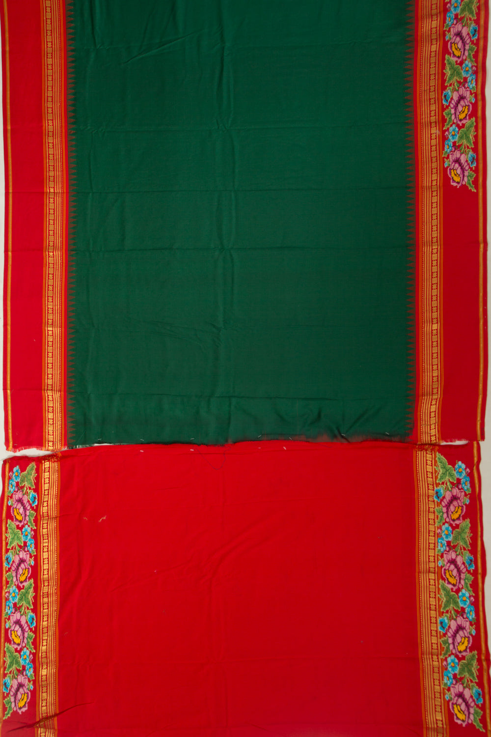 Soft Silk Plain Bottle Green Saree
