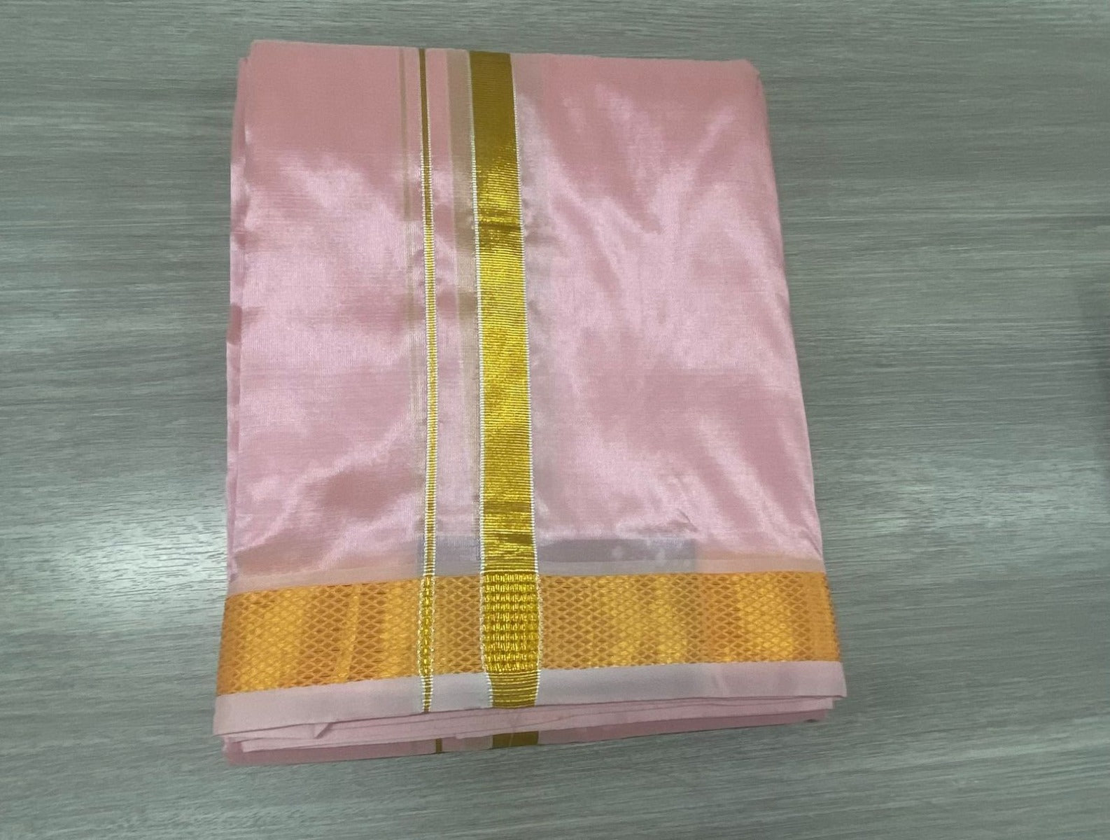 Kanchipuram Silk Plain Pink Dhoti