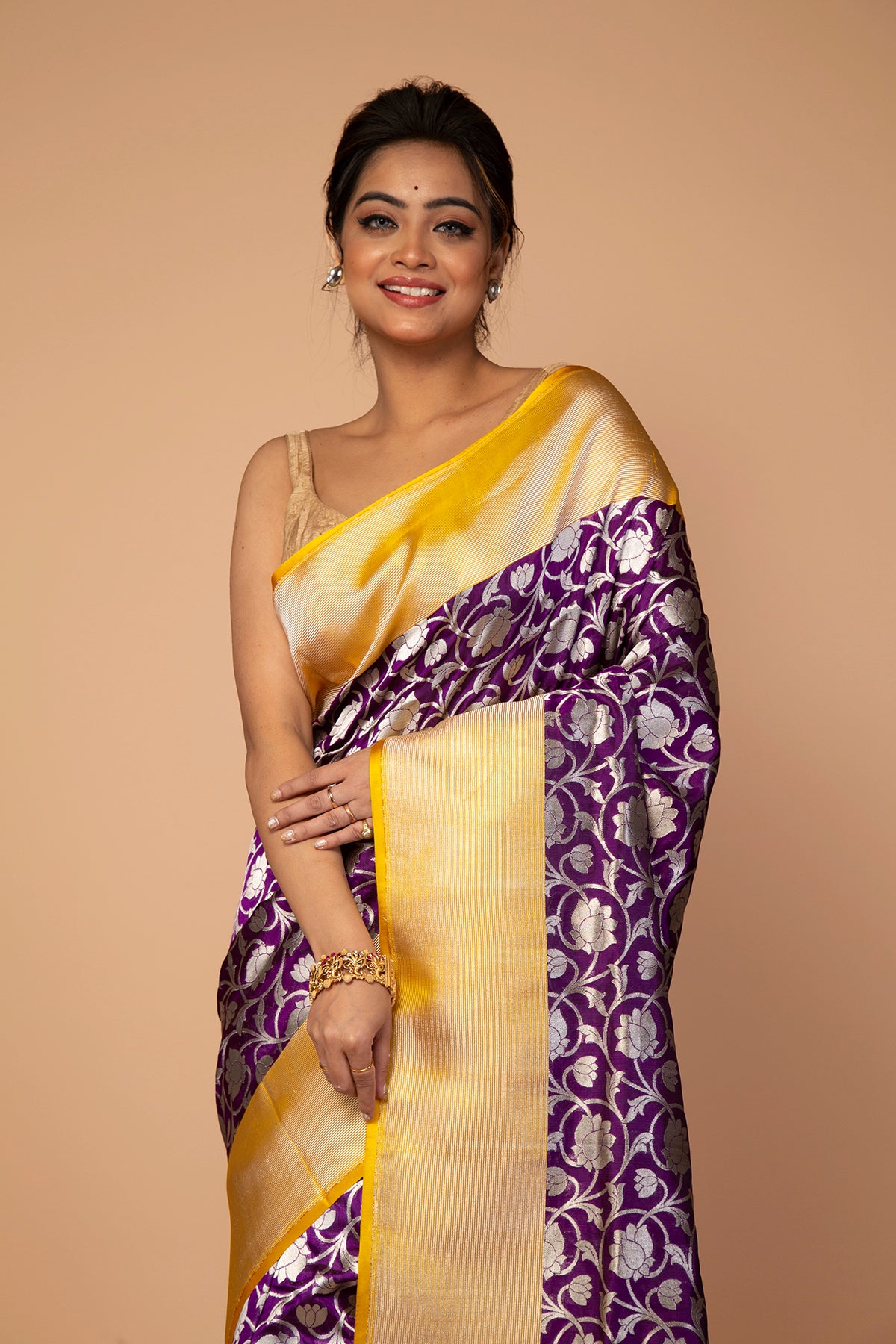 Banarasi Silk Jaal Purple Saree