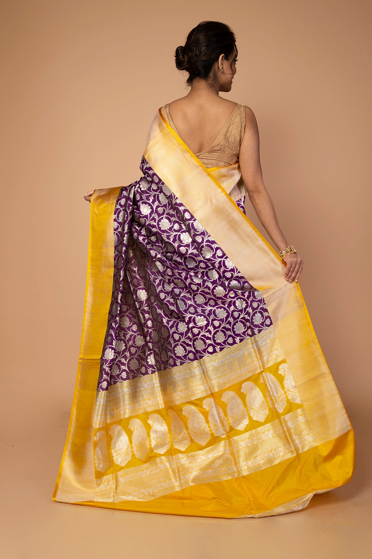 Banarasi Silk Jaal Purple Saree
