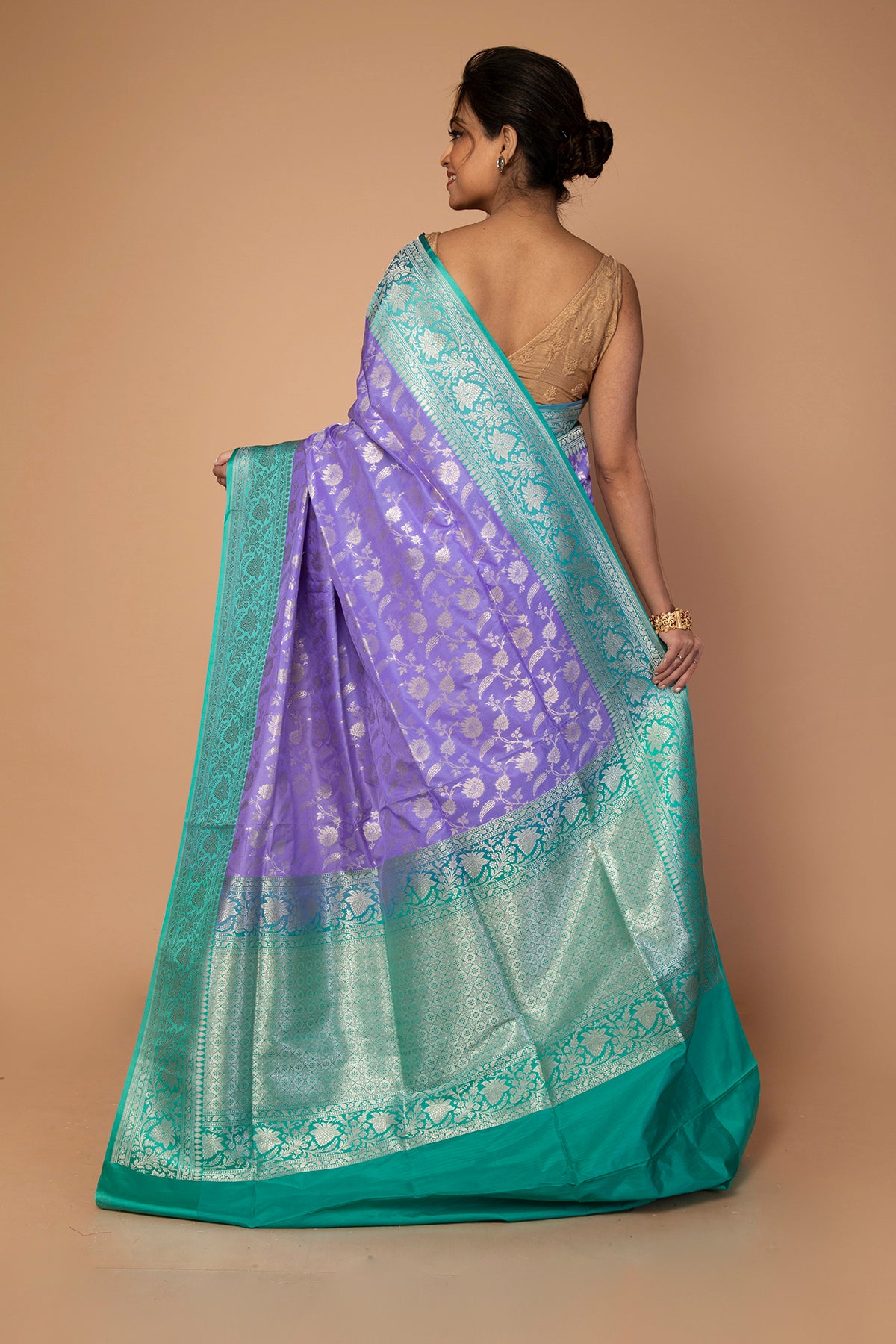 Banarasi Silk Jaal Violet Saree