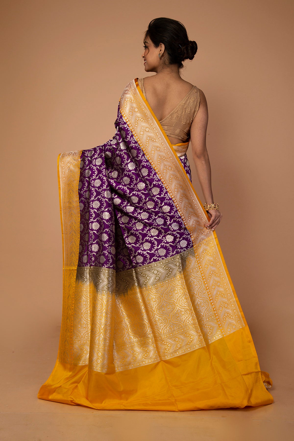 Banarasi Silk Jaal Purple Saree