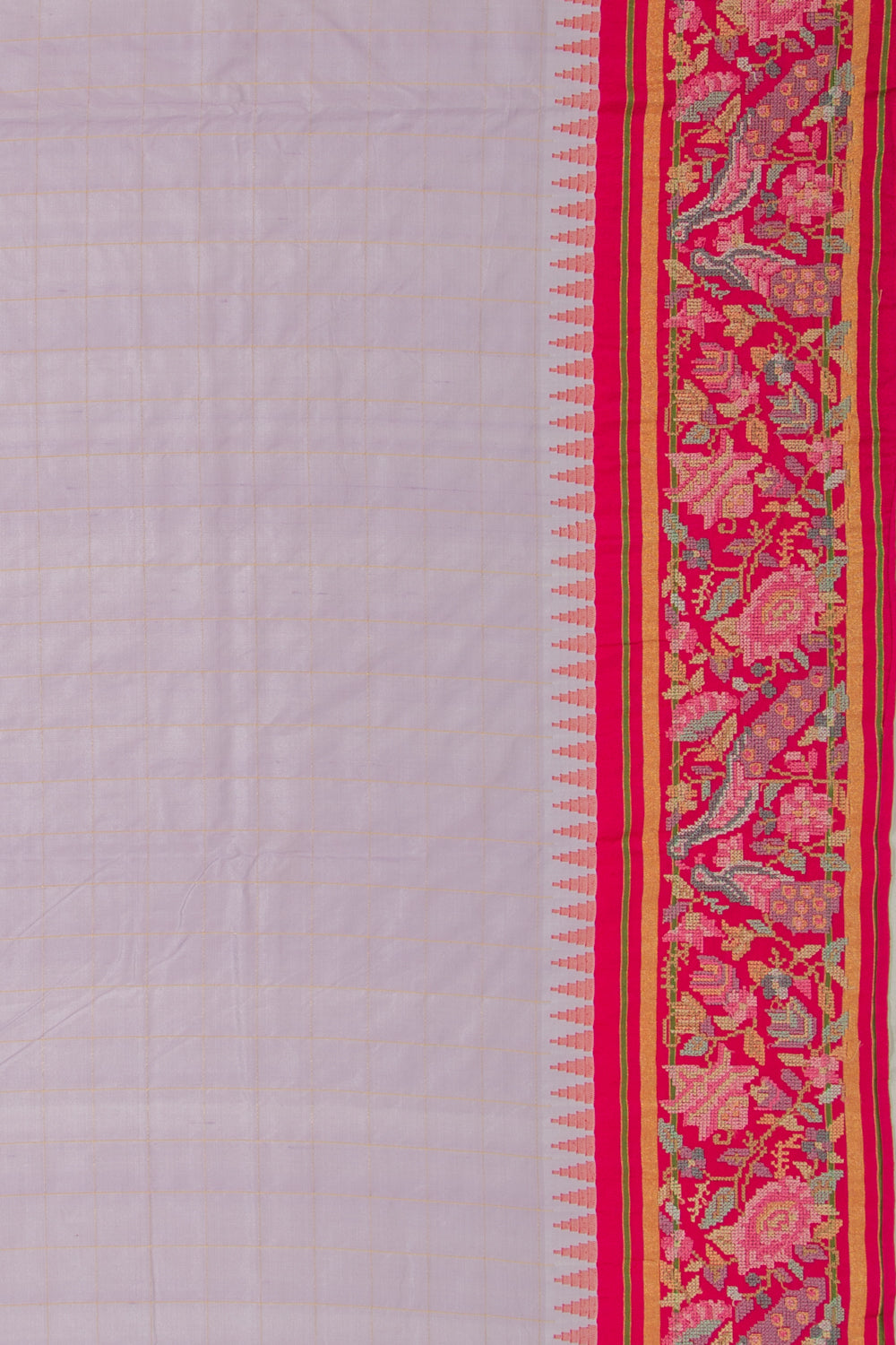 Soft Silk Checks Lilac Saree