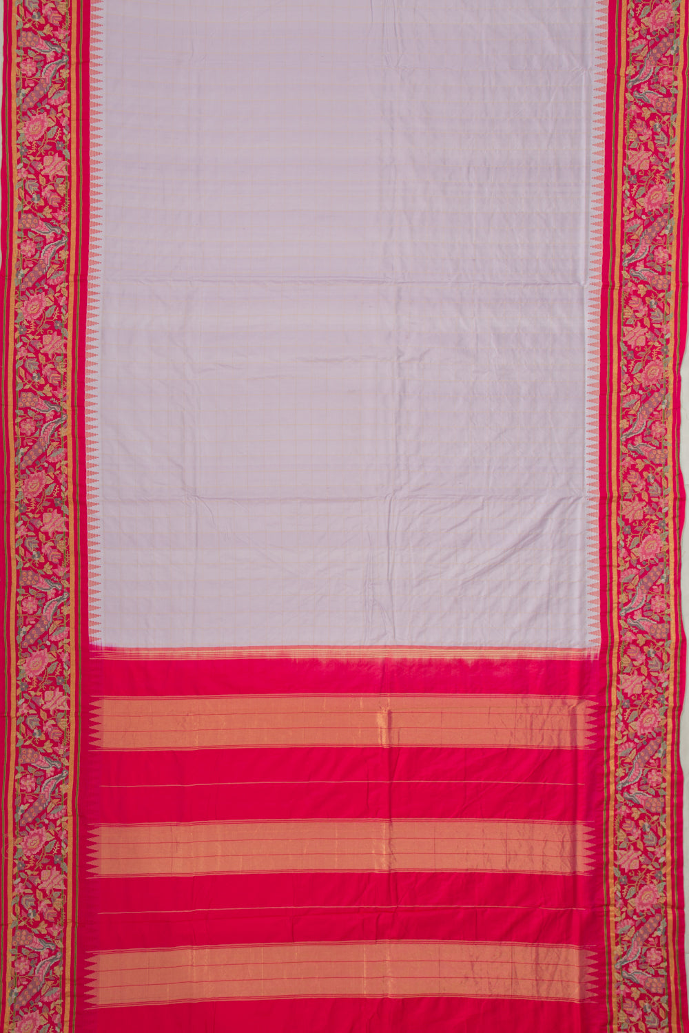 Soft Silk Checks Lilac Saree
