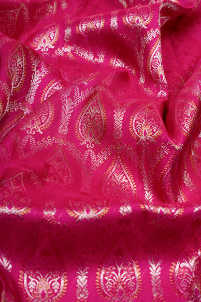 Kanchipuram Silk Brocade Pink Saree
