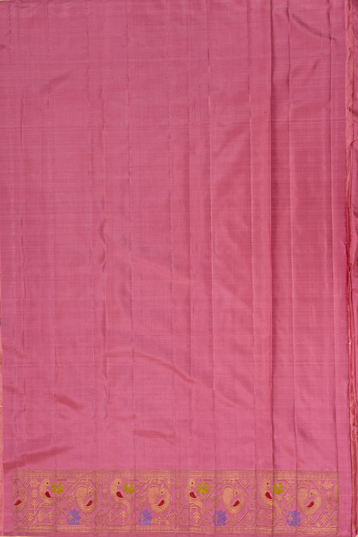 Kanchipuram Silk Brocade Bright Pink Saree