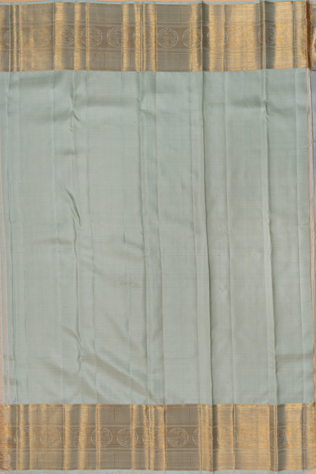 Kanchipuram Silk Brocade Bottle Green Saree