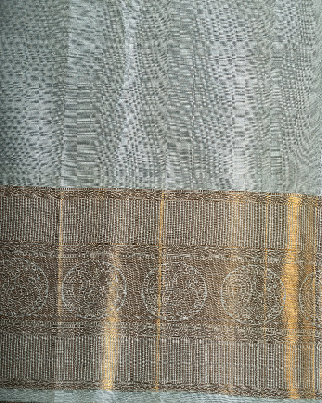Kanchipuram Silk Brocade Bottle Green Saree