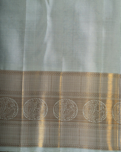 Kanchipuram Silk Brocade Bottle Green Saree