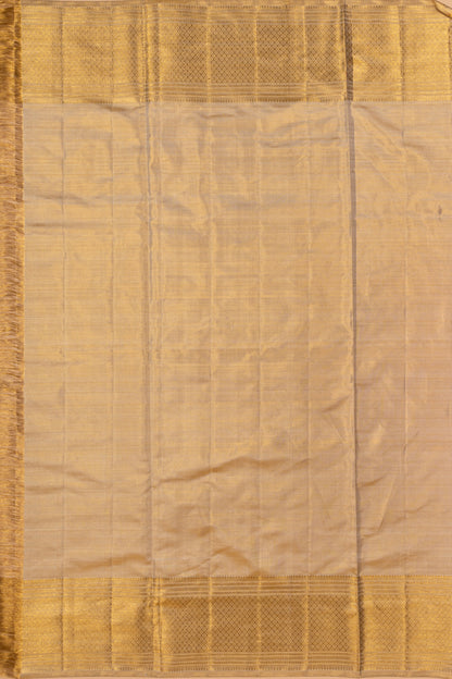 Kanchipuram Silk Tissue Brocade Beige Gold Saree