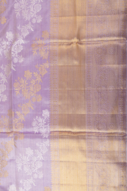 Kanchipuram Silk Tissue Leheriya Lavender Saree
