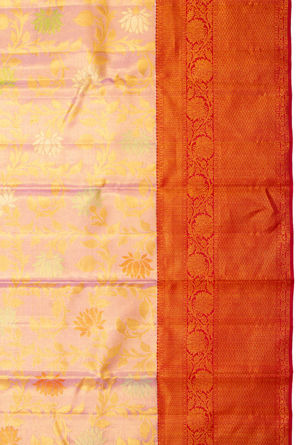 Kanchipuram Silk Tissue Jaal Baby Pink Saree