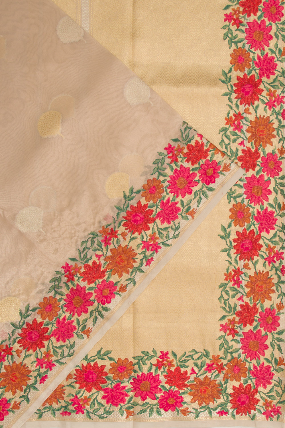 Organza Tissue Butta Peach Saree