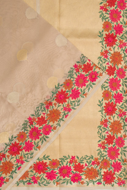 Organza Tissue Butta Peach Saree