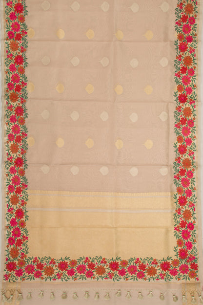 Organza Tissue Butta Peach Saree