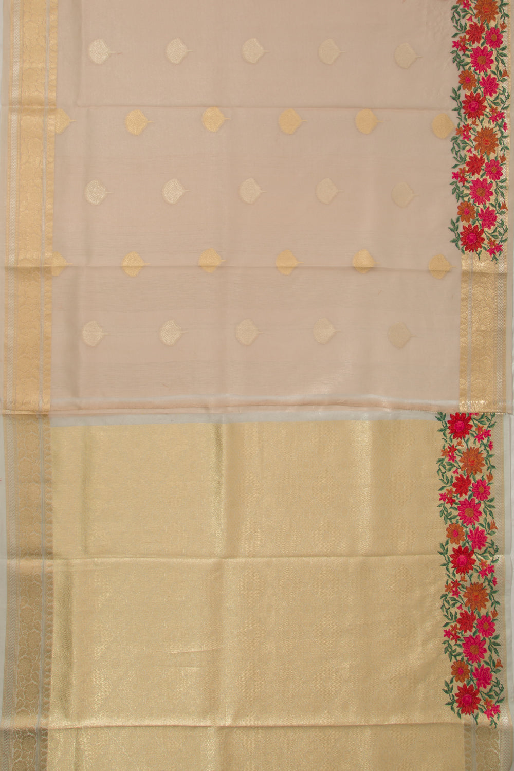 Organza Tissue Butta Peach Saree