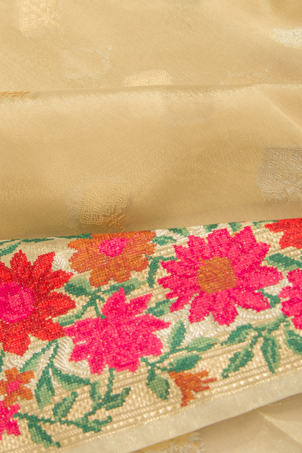Organza Tissue Butta Cream Saree