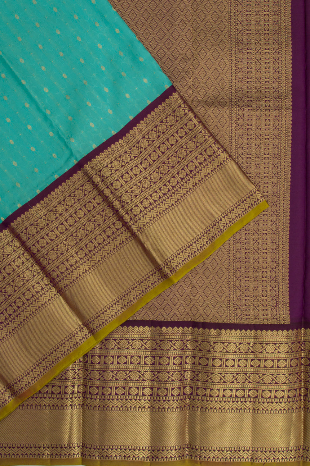 Taranga Kanchi Silk Jacquard And Butta Turquoise Blue Saree