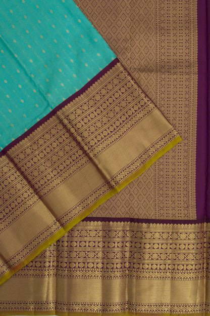 Taranga Kanchi Silk Jacquard And Butta Turquoise Blue Saree