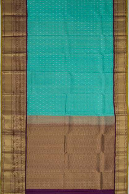 Taranga Kanchi Silk Jacquard And Butta Turquoise Blue Saree