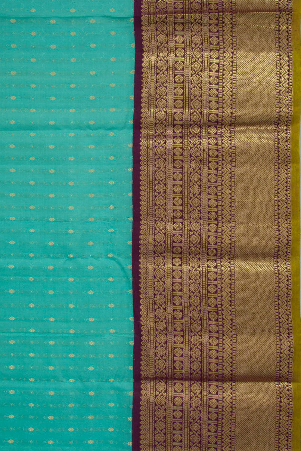 Taranga Kanchi Silk Jacquard And Butta Turquoise Blue Saree
