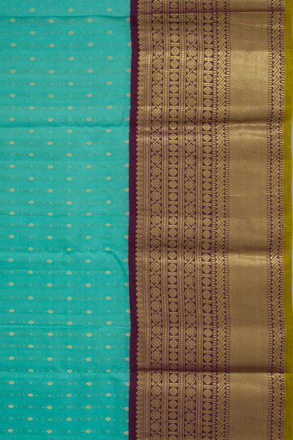 Taranga Kanchi Silk Jacquard And Butta Turquoise Blue Saree