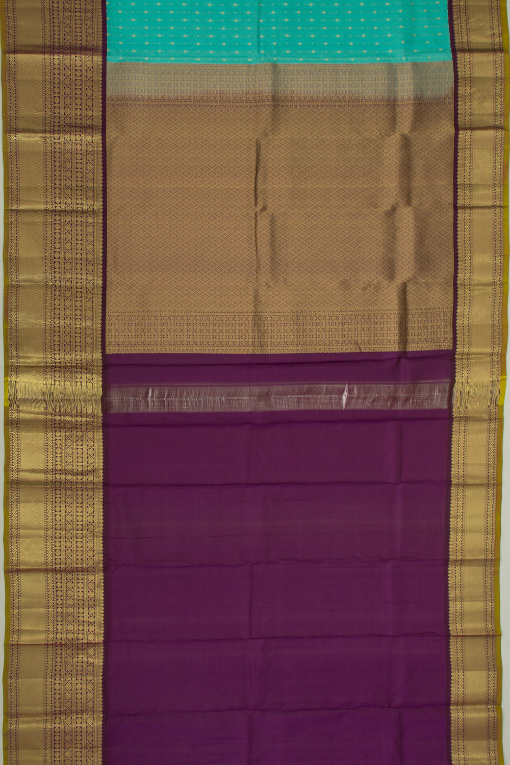 Taranga Kanchi Silk Jacquard And Butta Turquoise Blue Saree