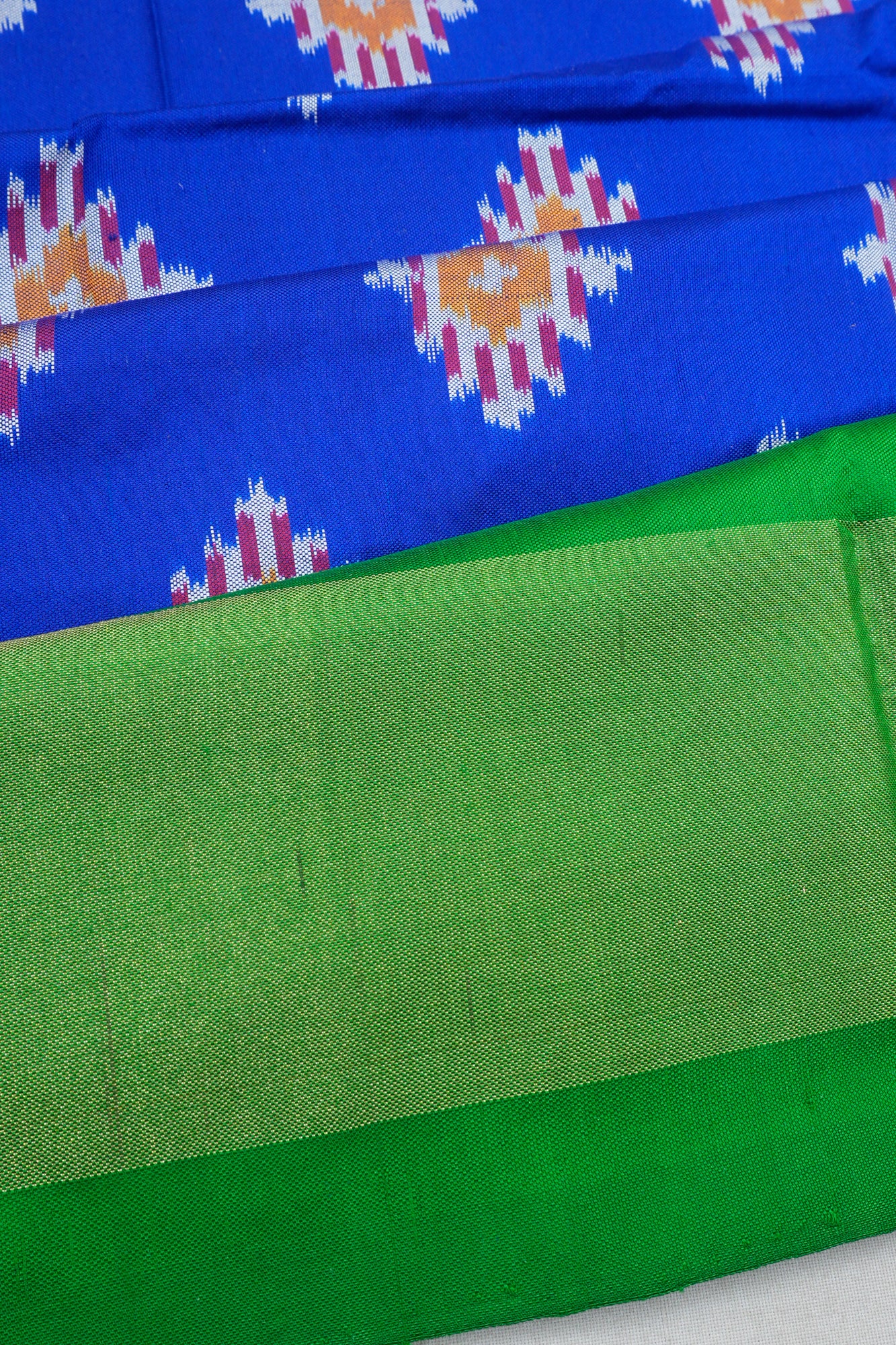 Pochampally Silk Ikat Royal Blue Dupatta