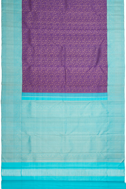 Kanchipuram Silk Brocade Violet Saree