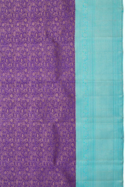 Kanchipuram Silk Brocade Violet Saree