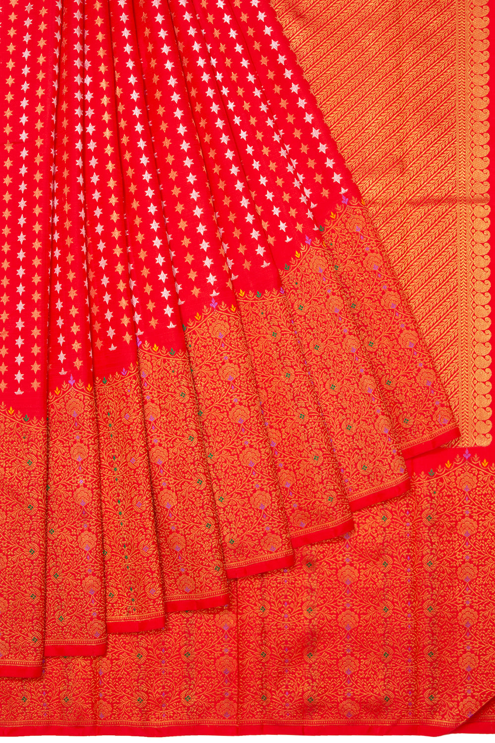 Kanchipuram Silk Brocade Red Saree