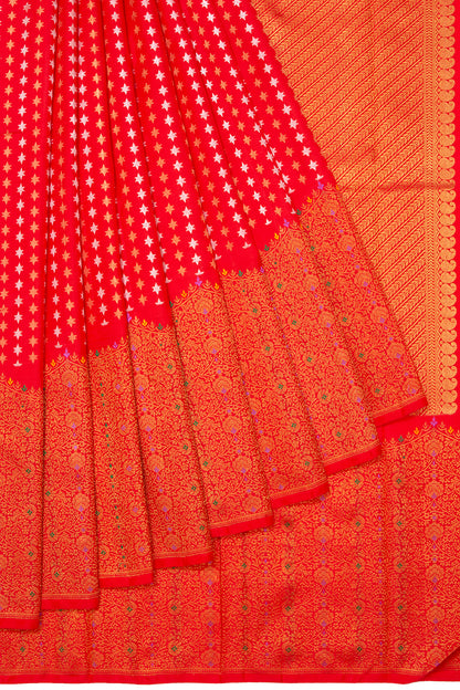 Kanchipuram Silk Brocade Red Saree