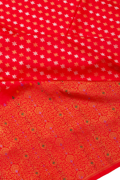 Kanchipuram Silk Brocade Red Saree