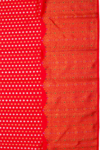 Kanchipuram Silk Brocade Red Saree