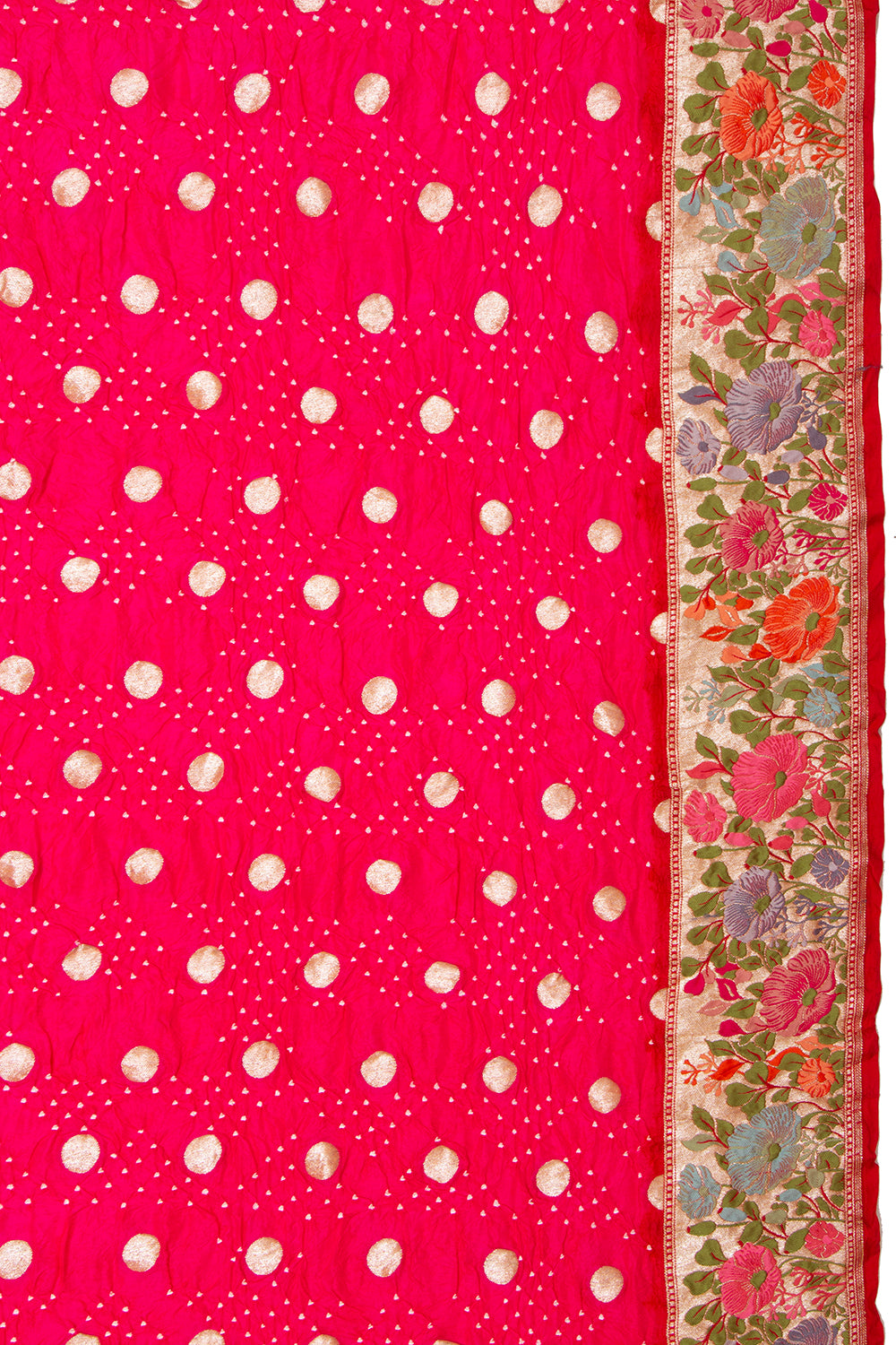 Banarasi Silk Bandhani Butta Pink Saree