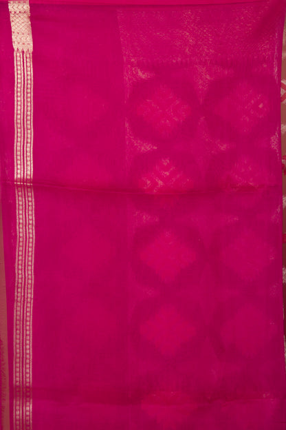 Banarasi Kora Organza Butta Pink Saree