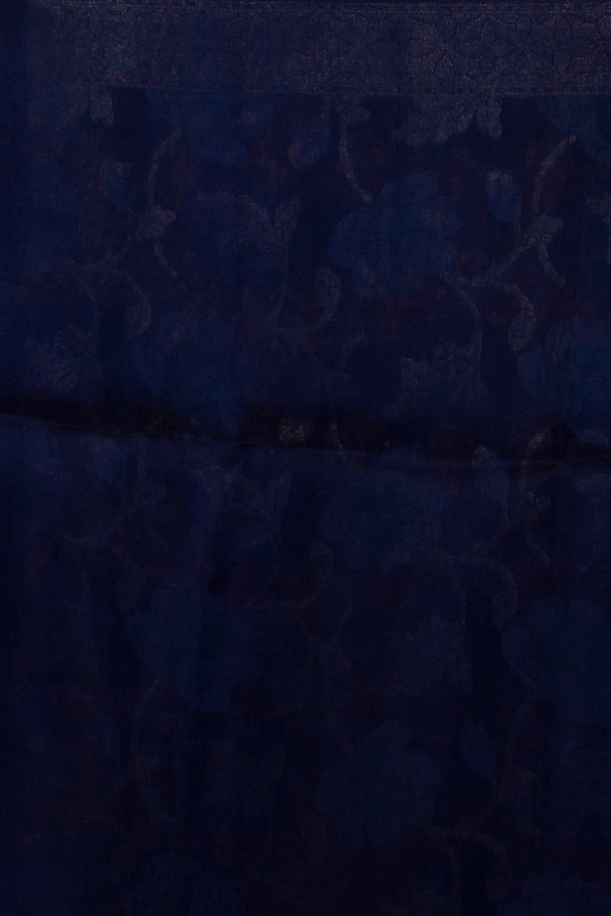 Banarasi Kora Organza Jaal Dark Blue Saree