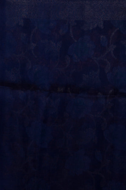 Banarasi Kora Organza Jaal Dark Blue Saree