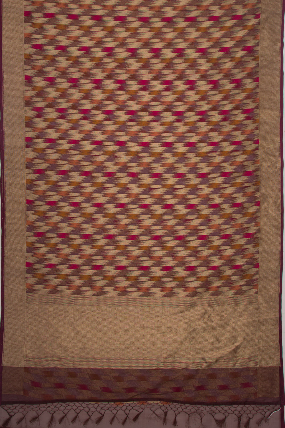 Banarasi Kora Organza Brocade Brown Saree