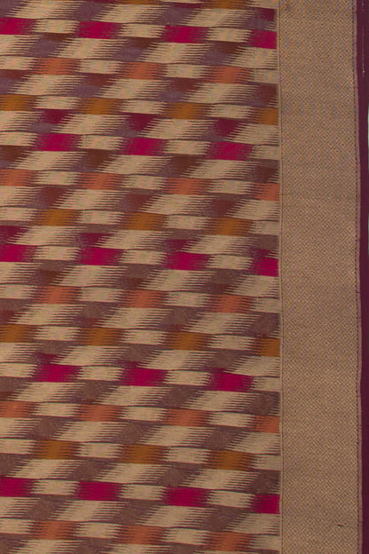 Banarasi Kora Organza Brocade Brown Saree