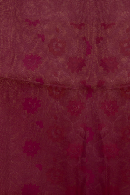 Banarasi Kora Organza Jaal Maroon Saree