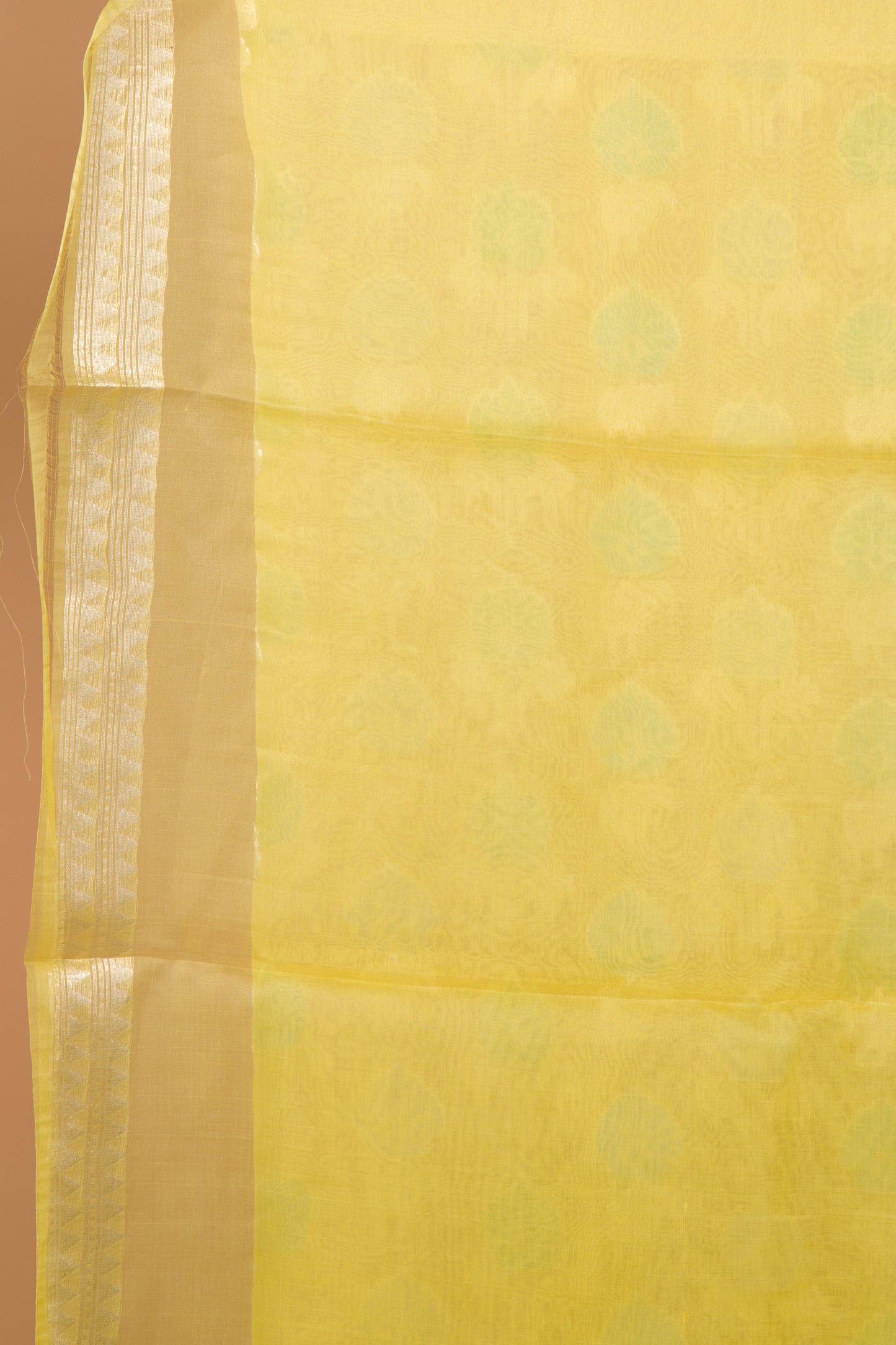 Banarasi Kora Organza Jaal Yellow Saree
