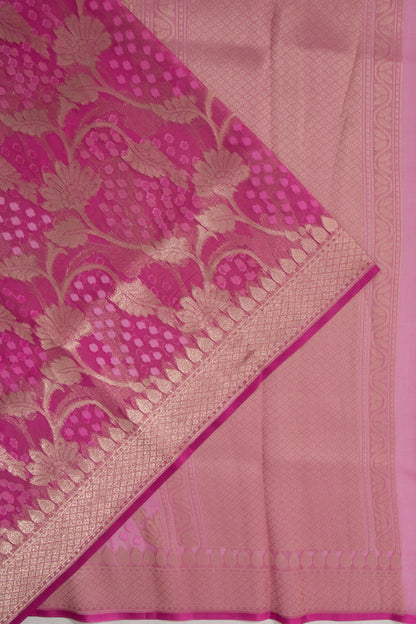 Organza Jaal Pink Saree