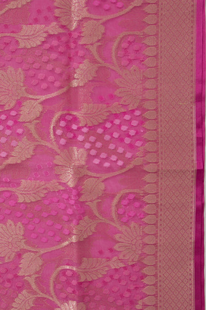 Organza Jaal Pink Saree