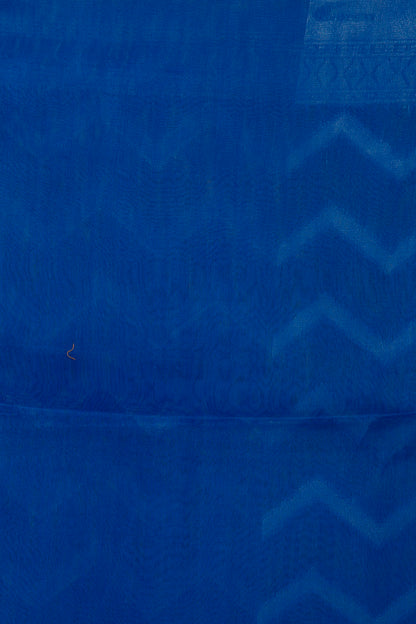 Banarasi Kora Organza Zig Zag Lines Blue Saree