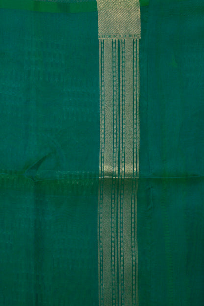 Banarasi Kora Organza Jaal Green Saree